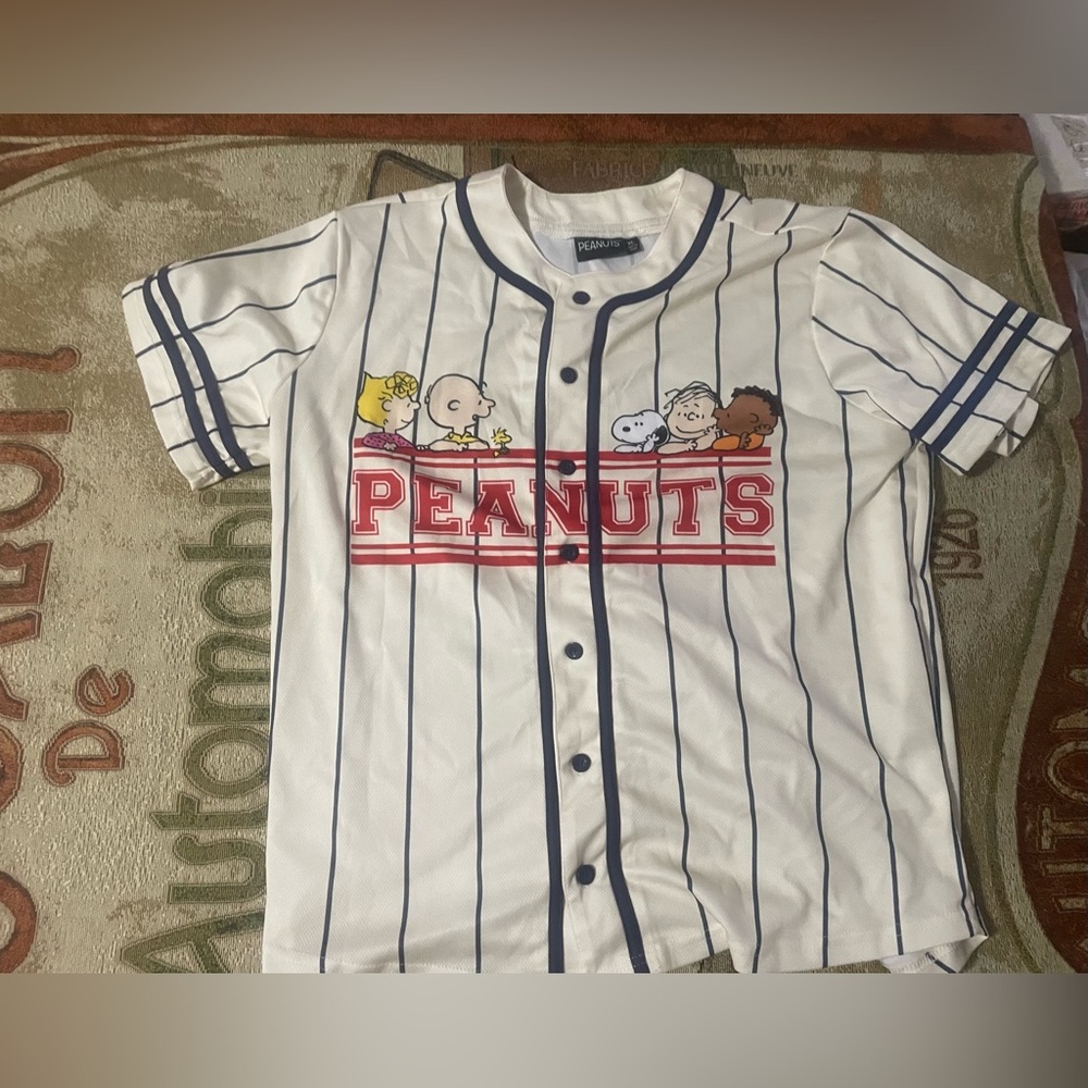 Peanuts Charlie Brown & the Gang Baseball Jersey Size Adult XL Lucy Linus 2024